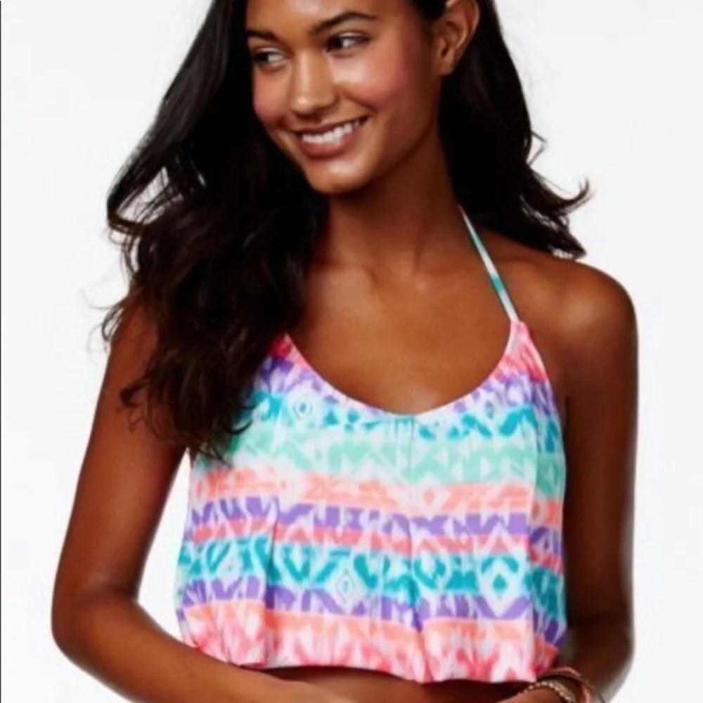 Hula Honey Tie Dye flounce bikini top